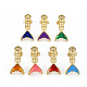Cute Goldfish Real 16K Gold Plated Enamel Earrings for Girl Women EJEW-Q023-012-NR-1