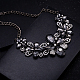 Fashion Women Jewelry Zinc Alloy Glass Rhinestone Flower Bib Statement Choker Collar Necklaces NJEW-BB15155-C-3