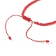 Плоский круглый браслет лэмпворк с плетеными бусинами от сглаза BJEW-JB07234-01-4