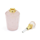 Colgantes de frascos de perfume de cuarzo rosa natural facetados que se pueden abrir G-E556-05B-2