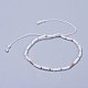 Bracelets de perles tressées en fil de nylon ajustable BJEW-JB04374-01-1