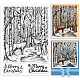 GLOBLELAND Christmas Forest Background Clear Stamps Deer in The Forest Silicone Clear Stamp Seals for Cards Making DIY Scrapbooking Photo Journal Album Decoration DIY-WH0167-56-1057-1