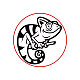 Creatplanet Holz Leder Kuchen Brandeisen 3cm Brandeisen Stempel individuelles Logo Grill Hitze Bäckerei Stempel mit Messingkopf Holzgriff für Holzbearbeitung Backen handgefertigtes Design - Chamäleon AJEW-WH0113-15-233-5