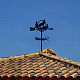 オランウータン鉄風向インジケーター  屋外の庭の風の測定ツールのための風見鶏  オオカミ  250~255x358mm AJEW-WH0265-026-5