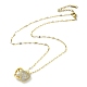 Collane con medaglione a cuore in ottone con strass e perla di plastica all'interno NJEW-Z026-02G-2