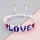 Amicizia parola amore telaio modello miyuki semi perline bracciali per le donne BJEW-C011-28-1