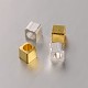 Cube Brass Spacer Beads KK-J204-03-1
