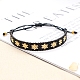 Bracelets de perles tressées étoile de david réglables BJEW-C011-43B-1