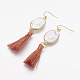 Nylon Thread Tassel Dangle Earrings EJEW-E201-A-2