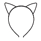 かわいい猫の耳のプラスチック製のヘアバンド  女の子のためのヘアアクセサリー  ブラック  165x145x6mm OHAR-PW0001-164J-1