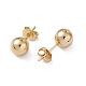 Rack Plating Brass Round Ball Stud Earrings for Women EJEW-F294-08D-G-1