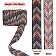 パンダホールエリート10mエスニックスタイル刺繡ポリエステルリボン  ジャカードリボン  1個のプラスチック製の空のスプール付き  ピンク  1インチ（25mm）  約10.94ヤード（10m）/セット OCOR-PH0001-69-4
