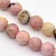 Faceted Round Natural Rhodonite Beads Strands G-E302-069-4mm-1