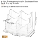 4-Slot Transparent Acrylic Business Name Card Display Stands ODIS-WH0030-64A-2