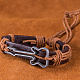 Unisex Trendy Leather Cord Bracelets BJEW-BB15579-A-9
