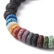 Stretch-Armbänder aus gefärbten natürlichen Lavasteinperlen für Damen BJEW-JB09665-4