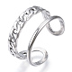 304 anello del polsino aperto a forma di catena di barbazzali in acciaio inossidabile RJEW-N040-03-1