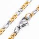 304 Stainless Steel Figaro Chain Necklaces NJEW-H445-01GP-2