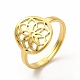 Chapado en iones (ip) 304 anillo ajustable de flor de acero inoxidable para mujer RJEW-B027-19G-1