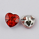 1-Hoyo Taiwán acrílico diamante de imitación botones del corazón BUTT-F017-25mm-03-2