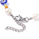 Braccialetto di perline per la protezione degli occhi diabolici e di perle naturali da donna BJEW-TA00057-5