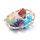 Gemstone Copper Wire Wrapped Chips Pendants PALLOY-JF01408-01-4
