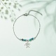304 bracelet de cheville breloque tortue en acier inoxydable avec perles rondes en jade blanc naturel pour femme AJEW-AN00498-04-2