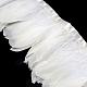 Accessoires de costume en tissu de plumes d'oie à la mode, blanc, 100~180x38~62mm, environ 2 m / sac