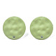 スプレー塗装鉄スタッドピアスパーツ  穴付き  フラットラウンド  黄緑  14mm  穴：1.4mm  ピン：0.7mm IFIN-N008-016A-2