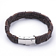 Bracelets de cordon en cuir BJEW-F291-46B-1