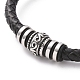 304 Stainless Steel Column Beaded Bracelet with Magnetic Clasps BJEW-P275-21-3