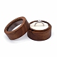 Cajas redondas de almacenamiento de anillos de madera. PW-WG32375-08-1