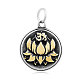 Flat Round with Lotus & Ohm 316 Stainless Steel Pendants STAS-I061-066B-1