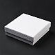 テクスチャ紙ジュエリー ギフト ボックス  中にスポンジマット付き  正方形  ホワイト  9.1x9.1x2.9cm  内径：8.5x8.5のCM  深さ：2.6cm OBOX-G016-C03-A-3