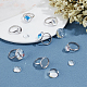 SUNNYCLUE 40Sets 80Pcs Cabochon Ring Blanks Glass Cabochons Ring Base Stainless Steel Rings Bezel Flat Round Tray Adjustable Finger Rings Findings for Women DIY Silver Color Ring Making kits Supplies DIY-SC0019-90-5