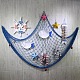 魚網の壁の装飾  天然なシェルと  海賊党のための海をテーマにした壁掛け釣り網パーティーの装飾  結婚式  写真の装飾  ミディアムブルー  2x1 M DIY-WH0168-84B-7
