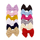Cloth Alligator Hair Clips, with Iron Alligator Clips, Bowknot, Mixed Color, 110x80mm