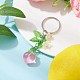 Porte-clés pendentif en acrylique fruits et feuilles KEYC-JKC00680-04-2