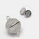 Rack Plating & Long-Lasting Plated Brass Micro Pave Cubic Zirconia Clasps KK-P030-28P-NF-2