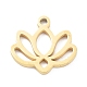 304 Stainless Steel Flower Lotus Charms STAS-Z054-02G-1