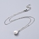 Orecchini di perle pendenti conchiglia e set di gioielli con ciondolo SJEW-JS01038-2