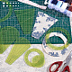 アクリル縫製パッチワーク定規セット  キルティングテンプレート  台形＆扇形＆丸＆リング  黄緑  49.5~131x49.5~130x2.5mm  10個/セット DIY-WH0028-98-5