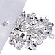 PandaHall 20 Sets Brass Fold Over Cord Ends Terminators Crimp End Tips with Lobster Claw Clasps 33x5mm for Jewelry Making KK-PH0003-14S-3