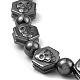 Bracelets de perles d'hématite synthétiques non magnétiques BJEW-E084-10-2