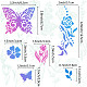 GORGECRAFT Butterfly Metal Stencils Flower Rose Leaves Insect Painting Drawing Stainless Steel Square Embossing Decorating Tool Template for Wood Burning Engraving Crafting Scrapbook Art Ornate Party DIY-WH0289-080-3