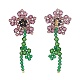 Orecchini pendenti a forma di fiore della vita in cristallo austriaco EJEW-TA00029-03-3