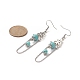 Boucles d'oreilles avec pendentif de pierres gemme EJEW-TA00207-4