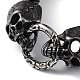 304 bracelets chaînes tête de mort en acier inoxydable à chevrons pour hommes et femmes BJEW-D031-29B-2