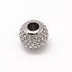 Rondelle 304 Stainless Steel Grade A Rhinestone European Large Hole Beads OPDL-M017-01P-1