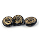 Flat Round with Flower Plating Acrylic Beads PACR-Q102-05B-2